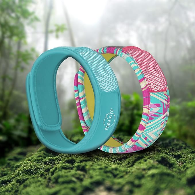 PARA'KITO Mosquito Repellent Bonus Pack - 2 Wristbands | 2 Refills (Turquoise + Key West)
