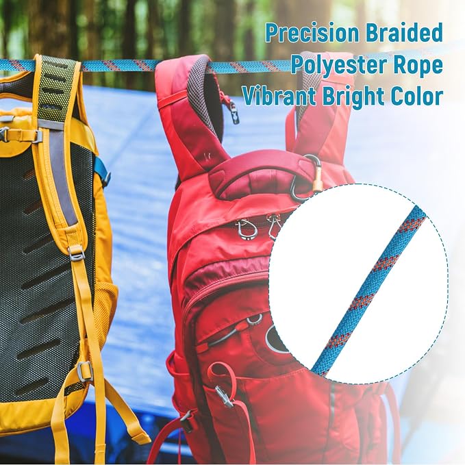 Arborist Rope Climbing Rope 48 Strands Tree Rope 1/2 Inch for Climbing Tree Swing Pulling Sailing