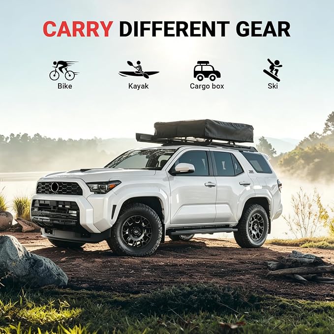 Roof Rack Cross Bars Fit for 2025-2026 Toyota 4Runner, 260lbs Heavy Duty Lockable Aluminum Roof Rails, Wide-Grip Clamps for Cargo, Kayak, Luggage - No Drilling