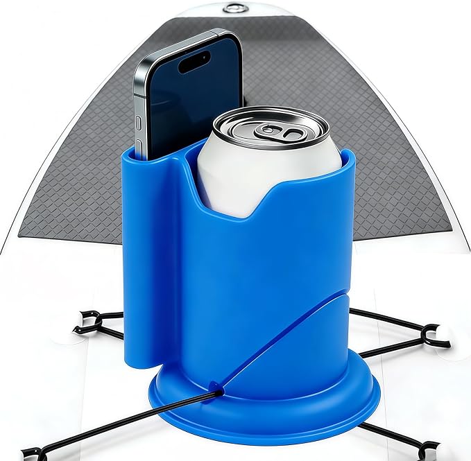 Paddle Board Cup Holder, 2-in-1 Kayak Cup Holder, Thickened Base Increased Stability, Paddle Board Accessories for SUPs, Canoes, Surfboards, Boats
