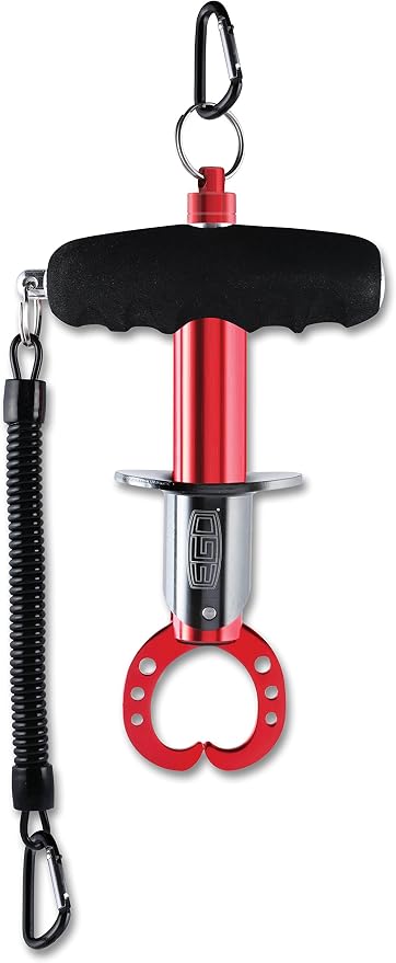 EGO Mini Fish Gripper Tool with Magnetic Release, Extra Wide Jaw, Ergonomic Foam Grip, Aluminum Body, Ideal Fish Lip Gripper for Freshwater and Saltwater, Fishing Gear Compact & Lightweight