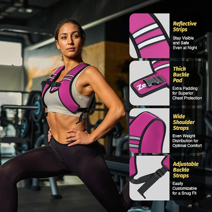 ZELUS Weighted Vest, Washable Z-Fit Soft Iron Weighted Vest for Women and Men, 5/10/15 lb Weight Vest with Reflective Strips & Adjustable Straps, Ultra Thin Weight Vest for Gym Strength Training