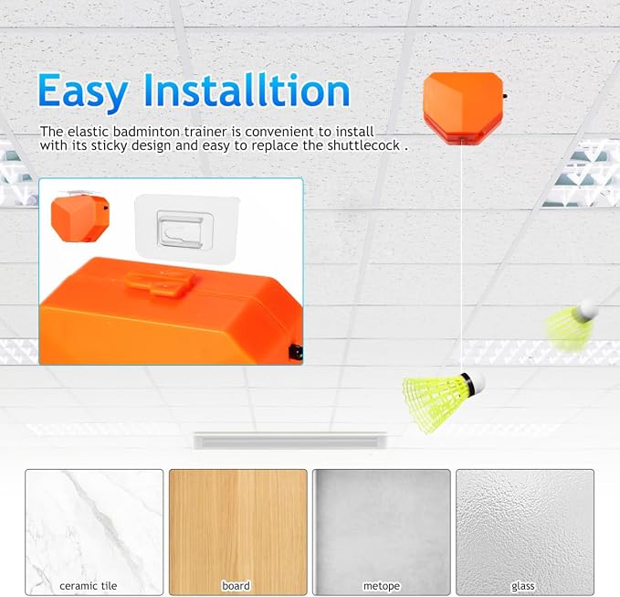 VICASKY 1Set Badminton Training Machine Automatic Rebound Trainer with Remote Control Portable Single Player Practice Aid Includes Ball for Adults