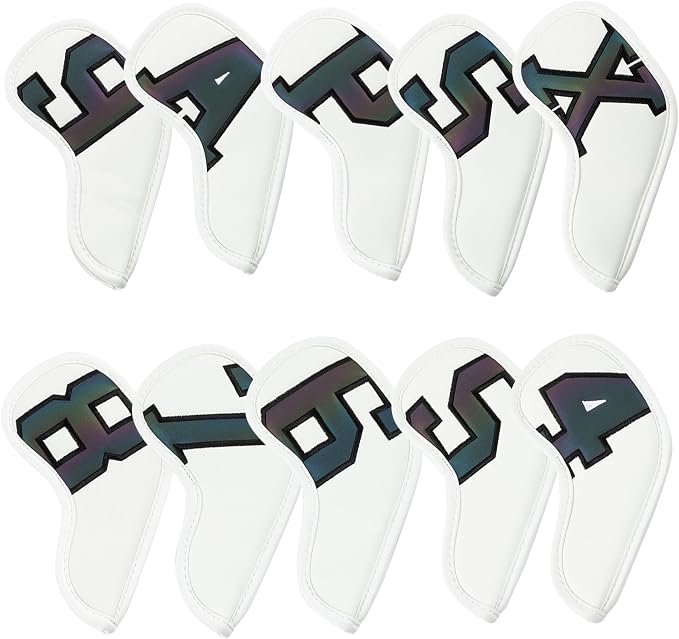 Golf 10pcs/12pcs Thick Synthetic Leather Golf Iron Head Covers Set Headcover Fit All Brands