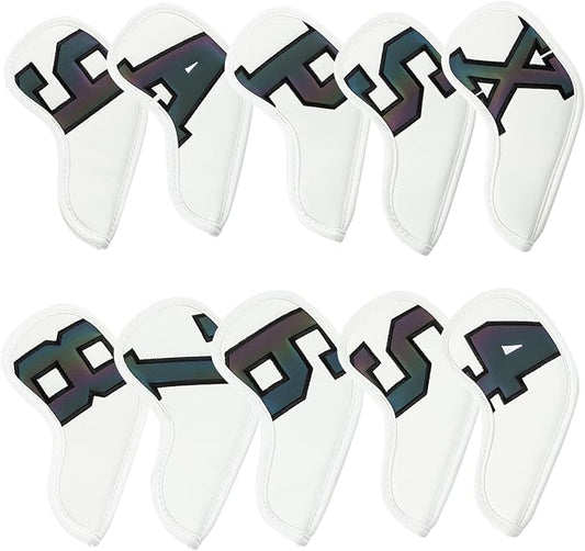 Golf 10pcs/12pcs Thick Synthetic Leather Golf Iron Head Covers Set Headcover Fit All Brands