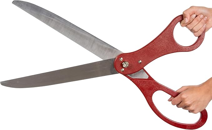 25" Giant Scissors for Grand Opening – Ceremony Big Ribbon Cutting Scissors Red for Special Events Heavy Duty Shears Inauguration and Ceremonies Theater Performances