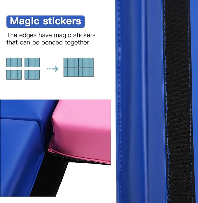 Gymnastics Tumbling Mats Portable Gymnastics Mat Folding Tumbling Mat Thick Yoga Mat Exercise Mat with Carrying Handles for home Workout outdoor Yoga Gymnastic