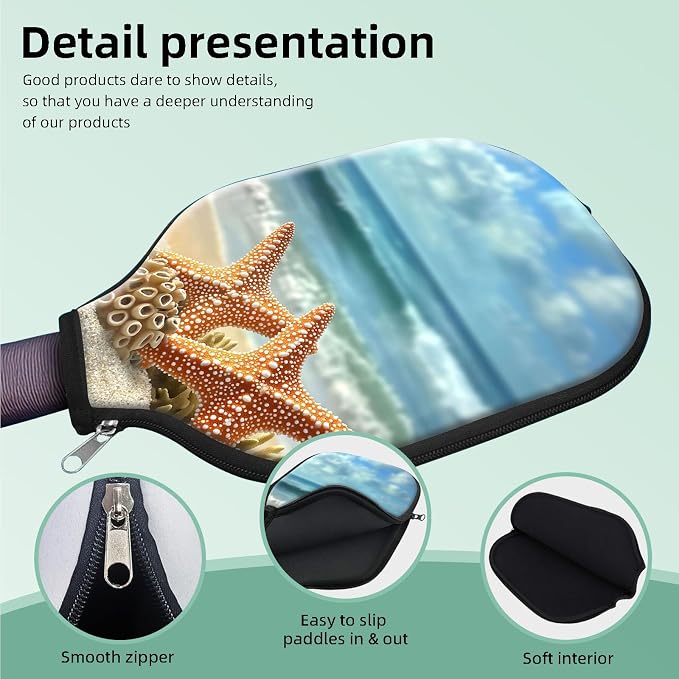 Pickleball Paddle Cover- Premium Water-Resistant Racket Sleeves with Reinforced Zippers, Universal Fit for USAPA Standard Paddles, Extra Padding Protection 6
