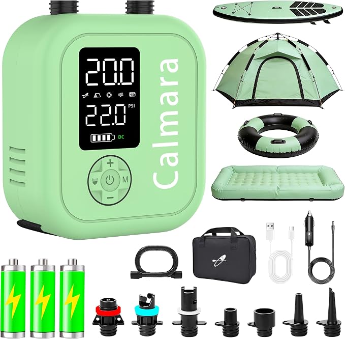 B1 Electric Paddle Board Pump,Rechargeable 10000mAh Cordless/12V DC 22 PSI High Pressure SUP Pump,Inflation & Deflation,Auto-Off for Stand Up Surfing Kite,Tent,Boat Gift for Men