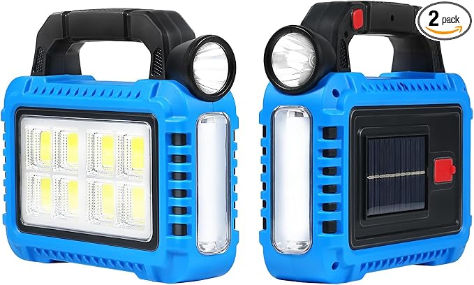 TANSOREN 2 Pack Lantern Camping Essentials Accessories Gear Solar Lights, LED Flashlight for Power Outages, Rechargeable Tent Lights for Emergency, Hurricane, Survival Kits, Operated Lamp