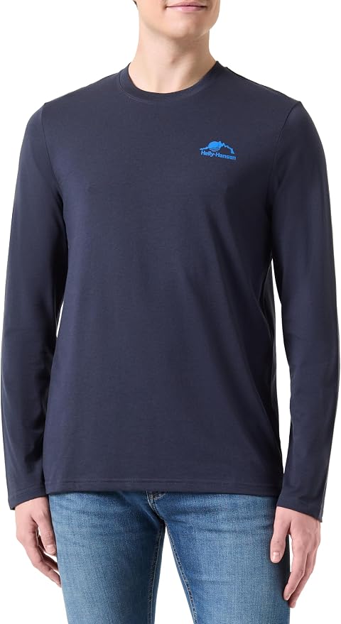 Helly-Hansen Men's Nord Graphic Longsleeve T-Shirt, 600 Navy, Medium