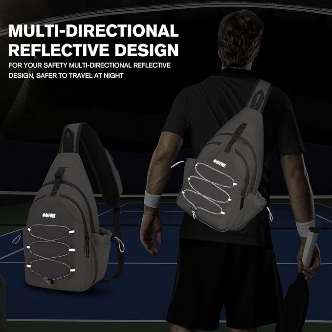 G4Free Pickleball Bag, Crossbody Sling Bag for Men Women, Pickleball Backpack, Pickle Ball Paddle Bag Gifts for Sports