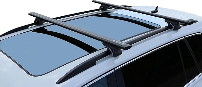 BRIGHTLINES All Black Heavy Duty 220 lbs Wing Shaped Universal Crossbars Roof Racks Compatible with 2015-2024 Jeep Renegade for Kayak Luggage ski Bike Carrier, a Set of 2