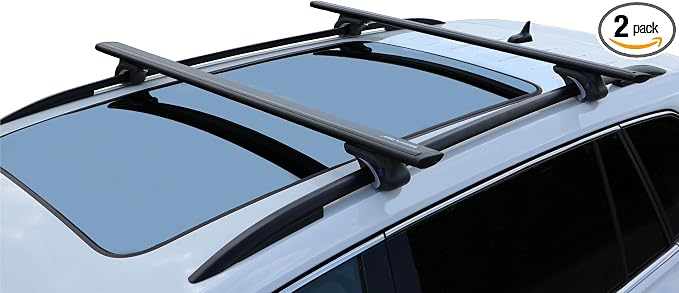 BRIGHTLINES All Black Heavy Duty 220 lbs Wing Shaped Universal Crossbars Roof Racks Compatible with 2014-2023 Jeep Cherokee for Kayak Luggage ski Bike Carrier, a Set of 2