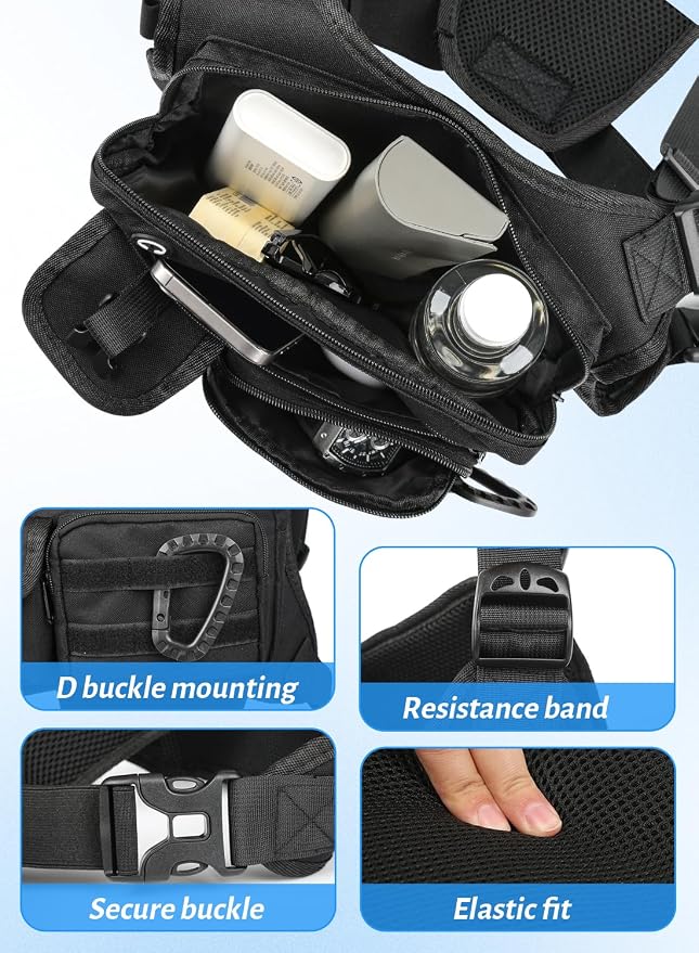Chest Bag for Men Women, Lightweight Utility Running Chest Pack for Sports with Phone Holder for Sports Workout Jog