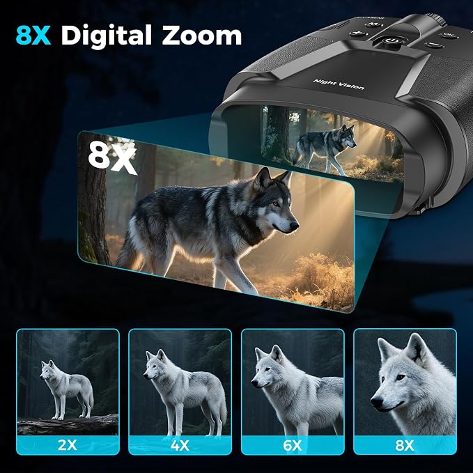 Night Vision Goggles, 4K Night Vision Binoculars with 3.99" HD Screen, 10000mAh Rechargeable, 64GB Card Included for Wildlife Observation & Surveillance
