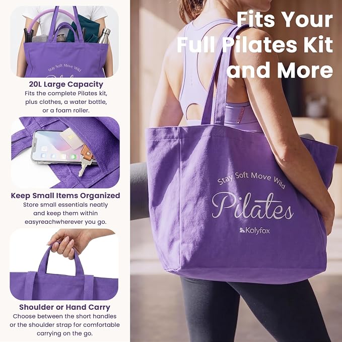 Pilates Kit - 15" Pilates Ring Set for Women Home Workouts, Pilates/Yoga Equipment for Beginners, Pilates Magic Circle with 9" Core Ball, Resistance Bands, Guide & Bag