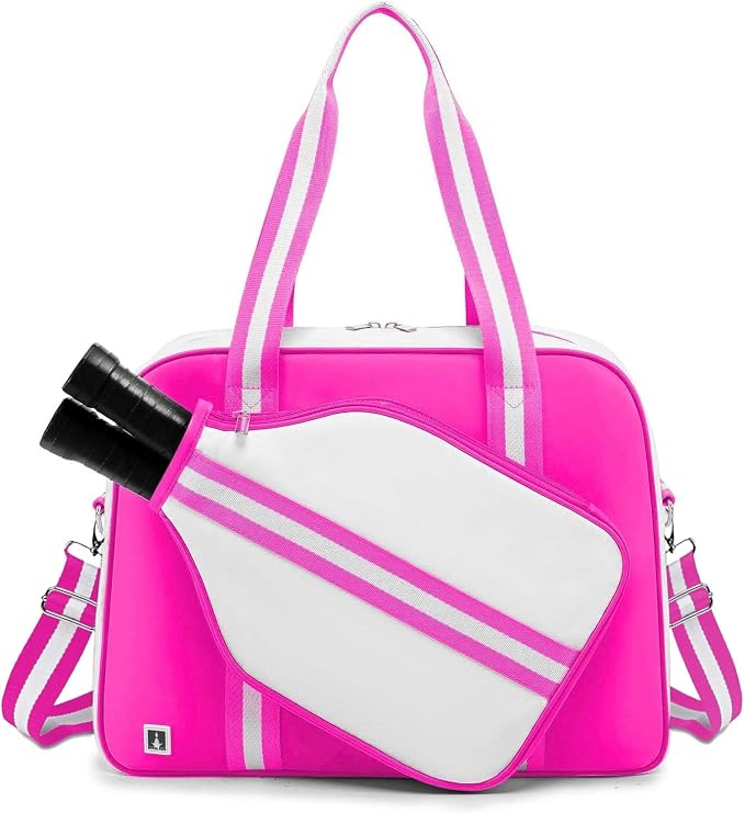 ROYALFAIR Pickleball Tote Bag for Women Men Large Capacity with Paddle Cover Pocket and Adjustable Shoulder strap