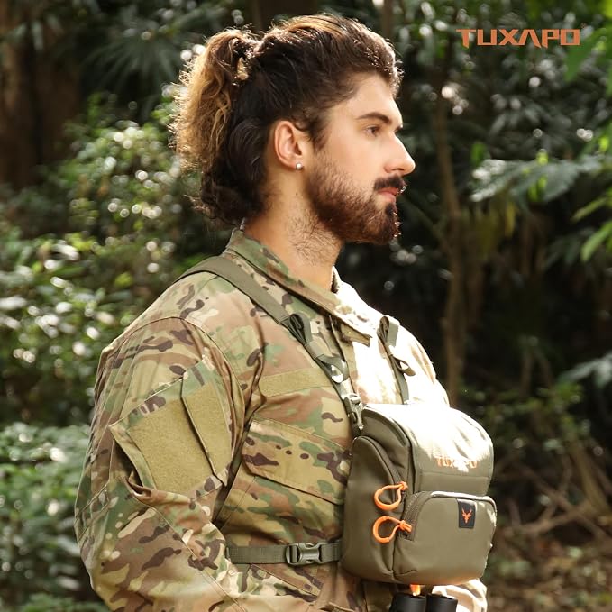 Binocular Harness Chest Pack with Rangefinder Pouch Bino Case for Hunting Hiking Shooting
