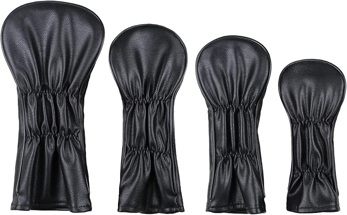 Scott Edward Skull Golf Woods Headcovers Covers for Driver Fairway 1 3 5 H Clubs Set Heads PU Leather Unisex Black Brown