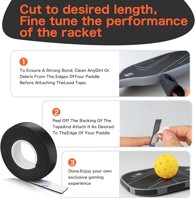 THE GOLFER STORE Weighted Tungsten Tape for Pickleball Paddles -Enhance Pickleball Paddles Performance, Customizable Non-Toxic Tungsten Strap, Suitable for A Many Kinds of Racquets