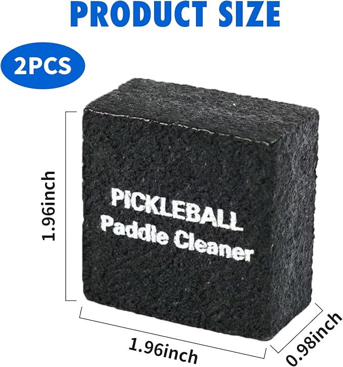 5-in-1 Pickleball Paddle Eraser Kit - [2 Erasers, Microfiber Towel, Soft Brush & Pouch] Raw Carbon Fiber Cleaner & Grit Restorer Set