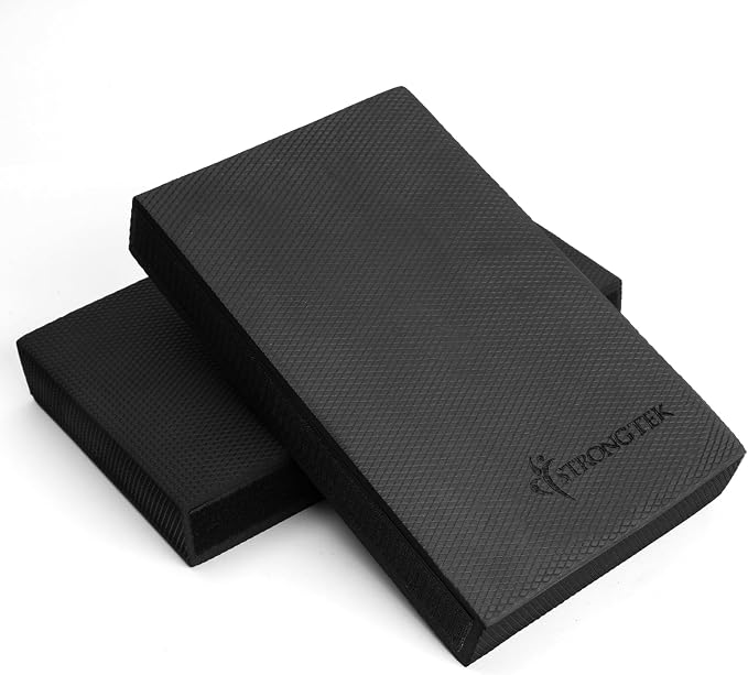 StrongTek 2-in-1 Non-Slip Balance Pad - High-Density Foam Cushion, Supportive Exercise Mat & Knee Pad for Core Training, Yoga, Pilates, Physical Therapy, Stability Training, Stretching, and Rehab