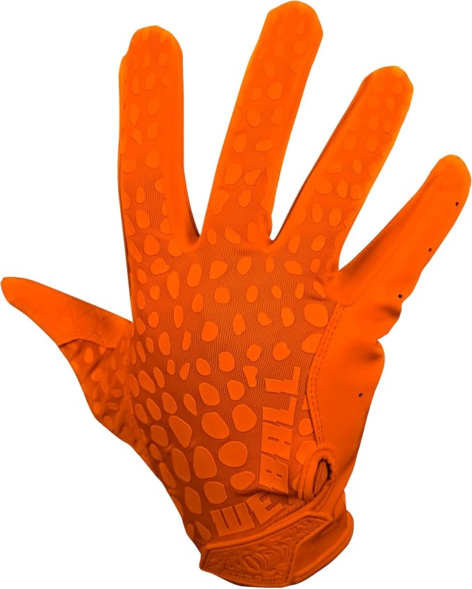 We Ball Sports Hypr-Grip Football Gloves, Men’s Sticky Silicone Palm Receiver Gloves