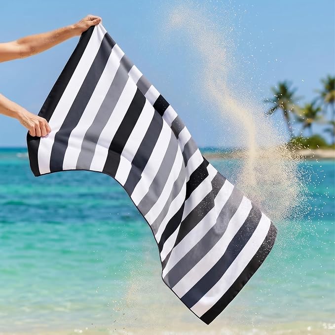 Exclusivo Mezcla 6 Pack Microfiber Quick Dry Beach Towels, Oversized Lightweight Sandfree Pool Towels for Swimming Camping Travel with Bagn (Mixed Color, 35x70 Inches)