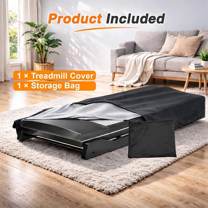 EVRBUL Treadmill Cover Heavy Duty Waterproof Dustproof Running Machine Cover Home Gym Exercise Workout Equipment Protective with Air Vents Reflective Strip Drawstring