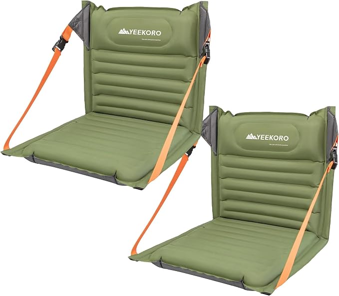 Inflatable Folding Seats, Portable Chairs with Back Support, Foldable and Lightweight Seat for Camping/Sporting Events,Stadium Seats with Storage Bag Lounge Chair