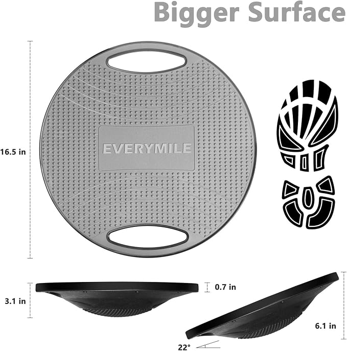 Wobble Balance Board, Exercise Balance Stability Trainer Portable Balance Board with Handle for Workout Core Trainer Physical Therapy & Gym No-Skid Surface