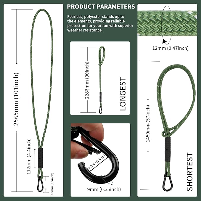 Heavy Duty Tree Swing Ropes, Hammock Tree Straps Hanging Kit, for Outdoor Swings Hammock Playground Set Accessories (8.41ft,101",Green,2Pack)