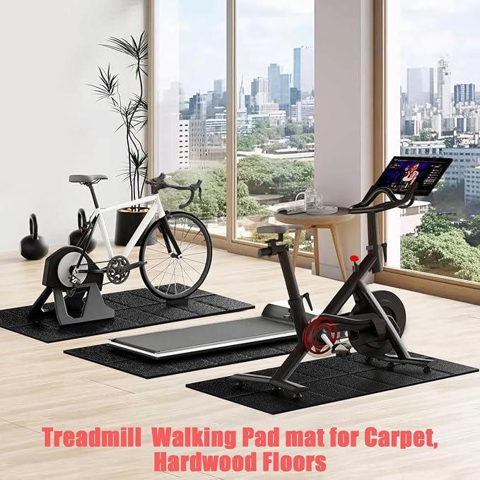 Treadmill Walking Pad Mat for Carpet, for Hardwood Floors, 68"x24", Mat for Under Treadmill/Walking pad/Bike on Carpet, 1/5" Thick Exercise Equipment Mat, No Slip, Noise Shock Absorption