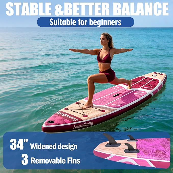 Inflatable Stand Up Paddle Board - Ultra Stable Wide Paddle Boards of All Skill Levels, Full-Color Gradient Design, Anti-Slip EVA Deck with Premium Accessories