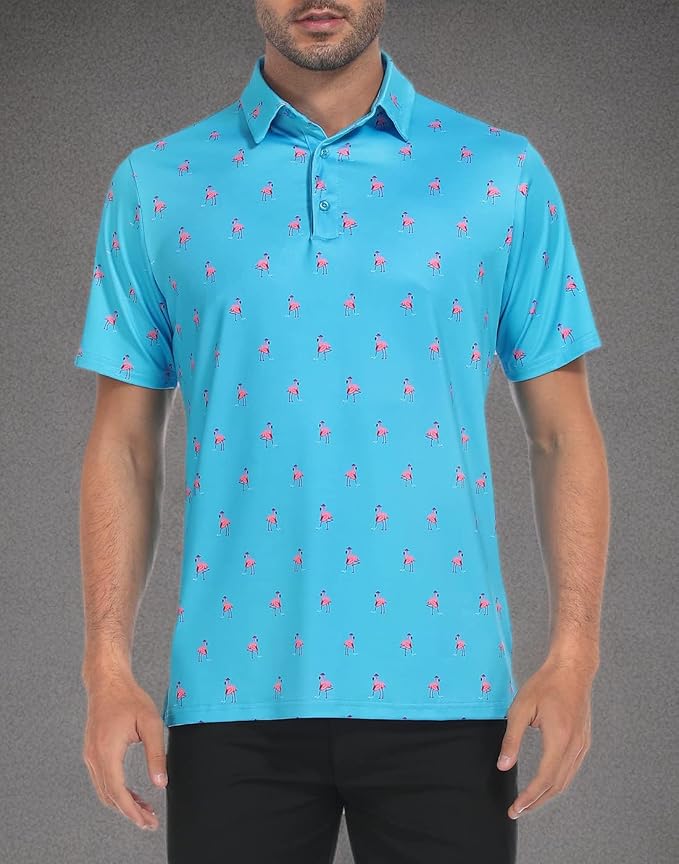 LRD Golf Shirts for Men UPF 50 Moisture Wicking Short Sleeve Polo Shirt