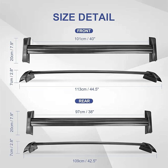 MOSTPLUS Roof Rack Cross Bar Rail Compatible for Honda CRV CR-V with OEM Side Rails 2002 2003 2004 2005 2006 Cargo Racks Rooftop Luggage Canoe Kayak Carrier Rack（Set of 2）