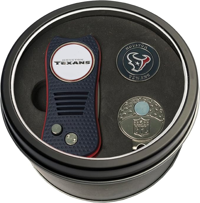 Team Golf NFL Adult-Unisex Tin Gift Set with Switchfix Divot Tool, Cap Clip, and Ball Marker