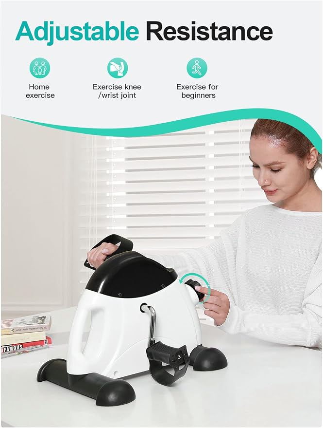 Cyclace Under Desk Bike Pedal Exerciser for Arm/Leg Exercise - Portable Mini Exercise Bike Desk Cycle, Leg Exerciser for Home/Office Workout