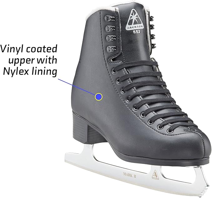 Jackson Ultima Figure Ice Skates for Men, Boys in Black Color Bundle with Skate Guards, Just Launched 2023
