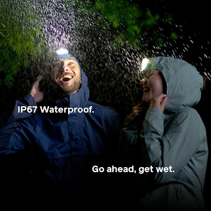 BioLite Range 500 Waterproof, Fast-Charging Rechargeable Headlamp, Midnight Grey, 500 Lumens, USB-C Charging, 100m Beam, 200 Hour runtime