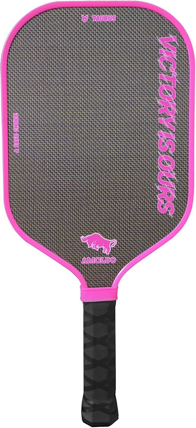 Pickleball Paddles, Carbon Fiber Pickleball Paddle High Grit & Spin with PP Honeycomb Core 16mm Thickness and Thermoformed Elongated Shape, Increased Power for Ultimate Spin & Consistency