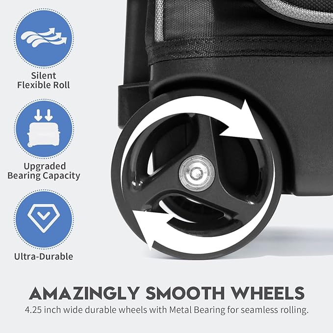 Mangrove 3 Ball Bowling Bag with Wheels & Shoe Compartment, Deluxe Bowling Ball Bag 3 Ball Roller, Rolling Triple-Ball Bag w/Accessory Pocket & Retractable Handle Extends to 40''