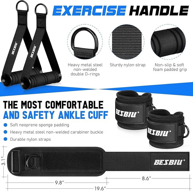 Pilates Bar Kit with Resistance Bands for Working Out, 210lbs Heavy Resistance Bands with Handles, Pilates Equipment with Resistance Band Bar for Men Women, At Home Gym Full Body Workout Equipment