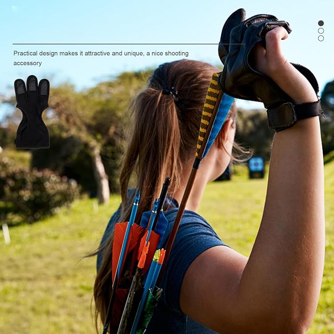 Yardwe 2pcs Archery Finger Stall Gloves Professional Archery Equipment Supply Accessory Professional