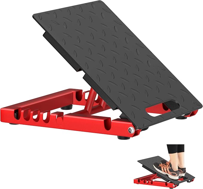 Slant Board for Calf Stretching, Heavy Duty Steel Calf Stretcher, 5-Level Adjustable Incline Board, 650 lbs Weight Capacity for Ankle Foot Knee Pain Relief, Physical Therapy & Plantar Fasciitis