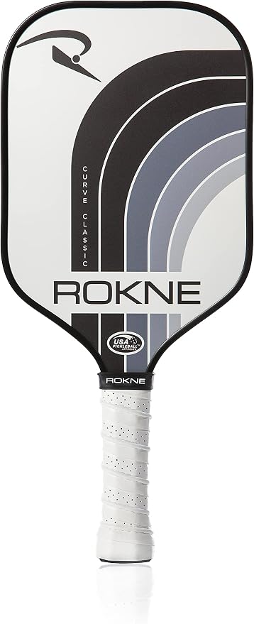 ROKNE Curve Classic Pickleball Paddle | USAPA Approved Fiberglass Pickleball Paddles | Precision Engineering & Comfort | ProGrit Texture for Max Spin & Power | Paddle