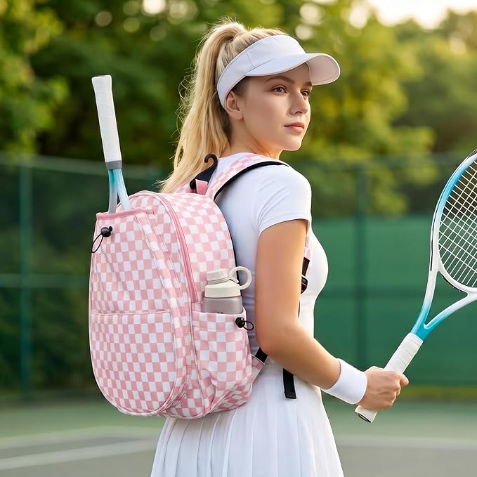 Mosthink Pickleball Racket Backpack Tennis Bag for Women Water-Resistant and Machine Washable Tennis Backpack，Lightweight Sports Bag for Pickleball, Badminton