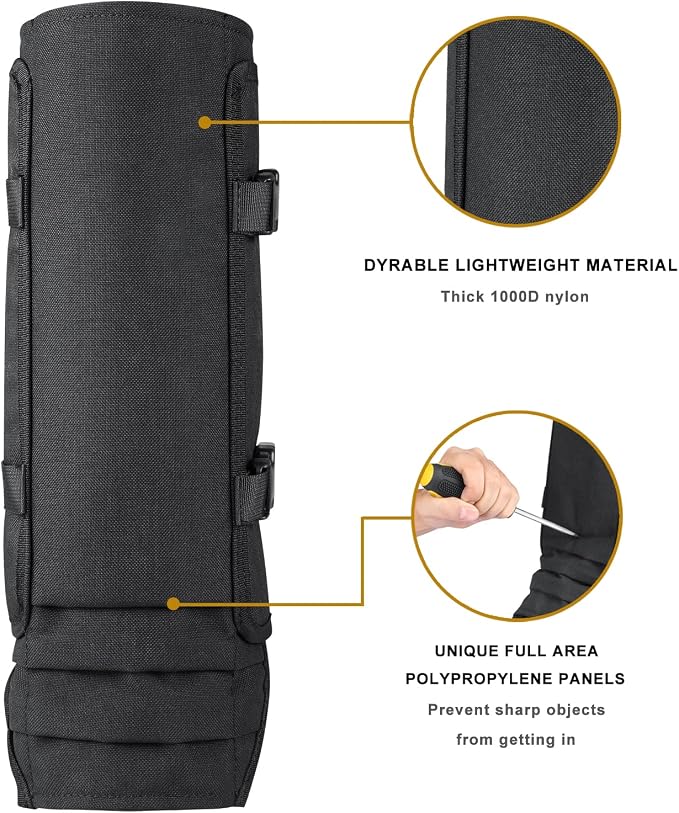 UIIHUNT Snake Gaiters, Waterproof Snake Chaps Snake Gaiter for Men Women, Adjustable Snake Bite Protection Snake Guards