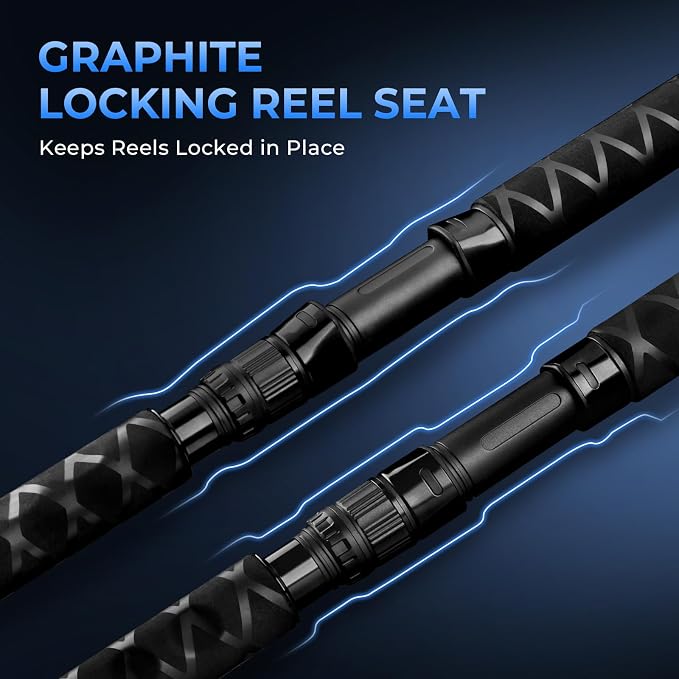 KastKing Kapstan Saltwater Spinning Rod | Boat & Surf Fishing Rod, Lightweight S-Curve Graphite, Stainless Double-Foot Guides,Aluminum Reel Seat, 2-Piece PTS